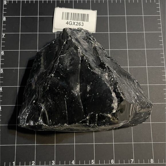 Dark Cobalt Art Glass Cullet Glowing Uranium Manganese Slag Glass #4GX263 - Picture 6 of 6